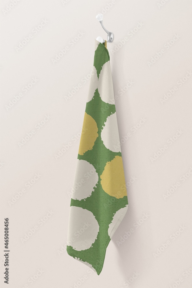 Ethnic pattern green hand towel