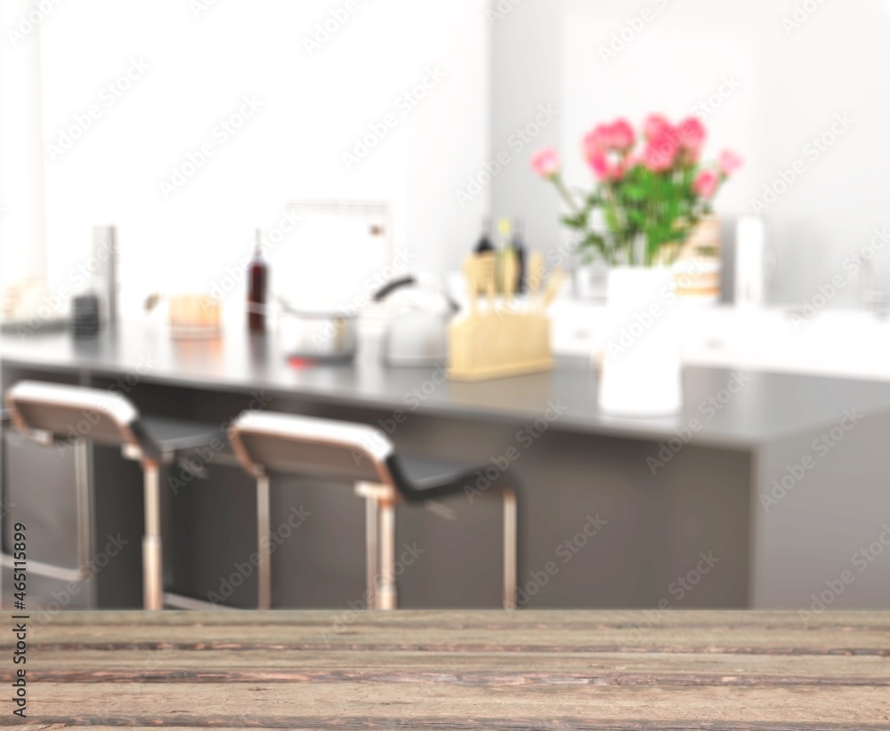 Wooden texture table top on blurred room window background