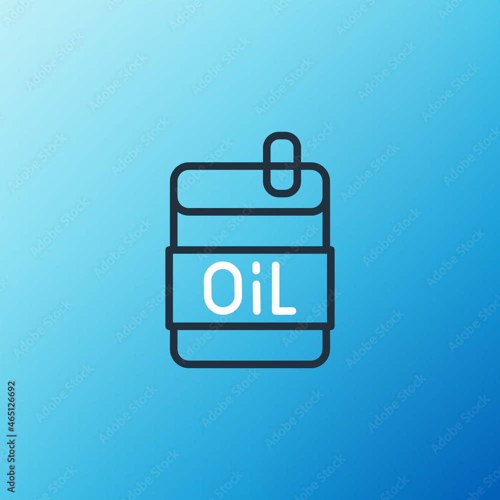 Line Bottle of olive oil icon isolated on blue background. Jug with olive oil icon. Colorful outline