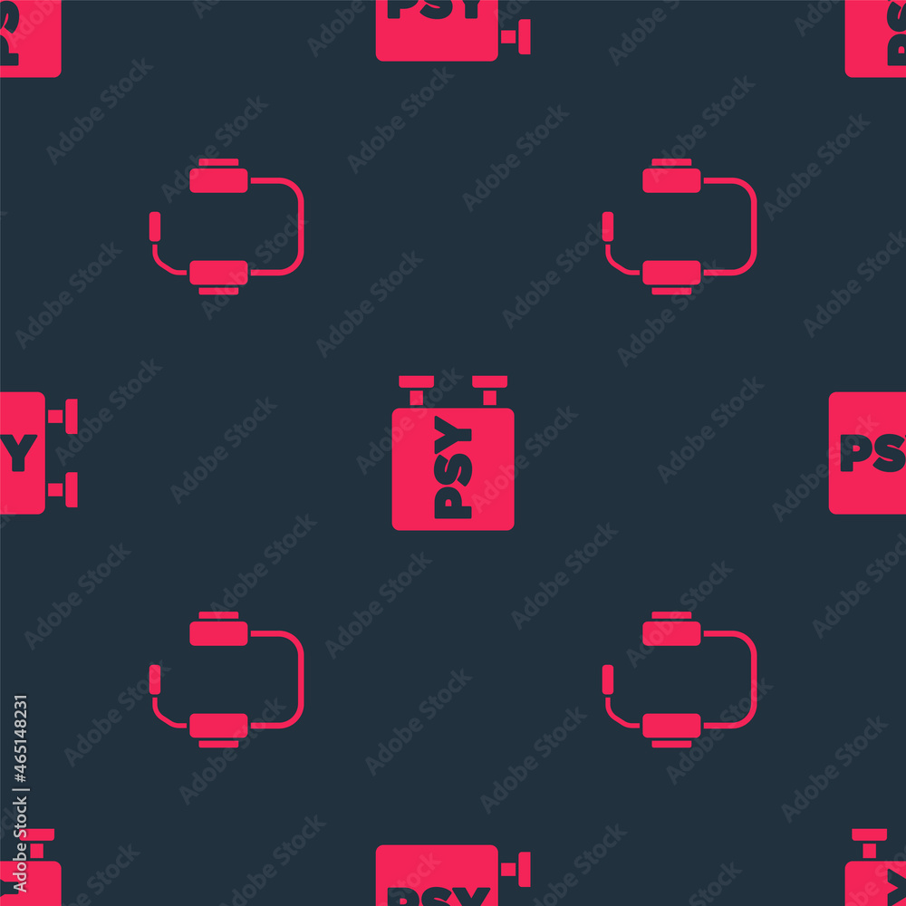 Set Psychologist online and Psychology, Psi on seamless pattern. Vector