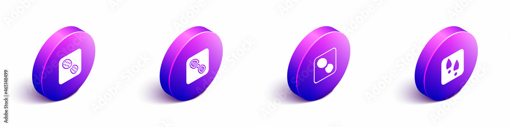 设置等轴测人类足迹鞋和icon.Vvector