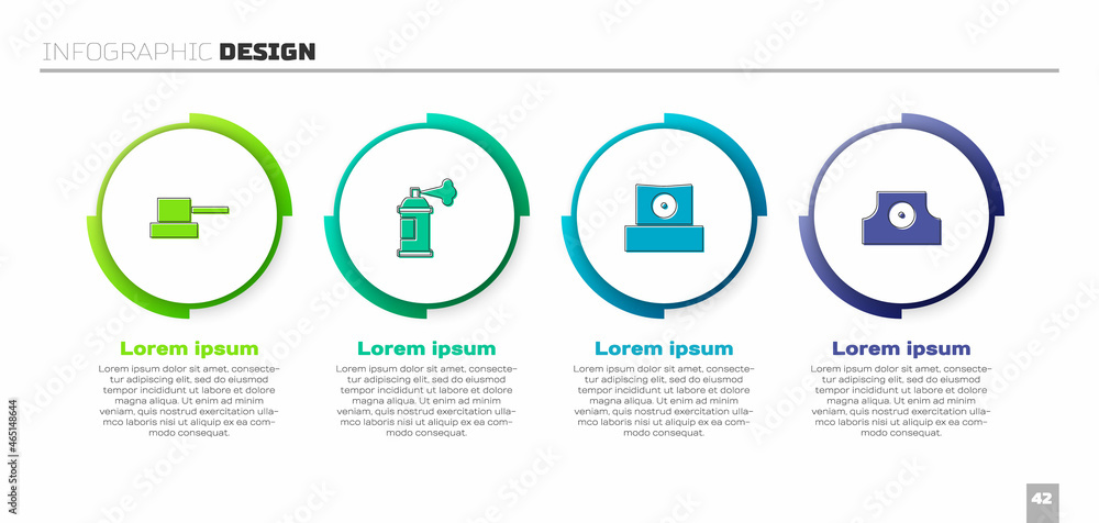 Set Spray can喷嘴帽，Paint Spray，and.Business infographic template.Vvector