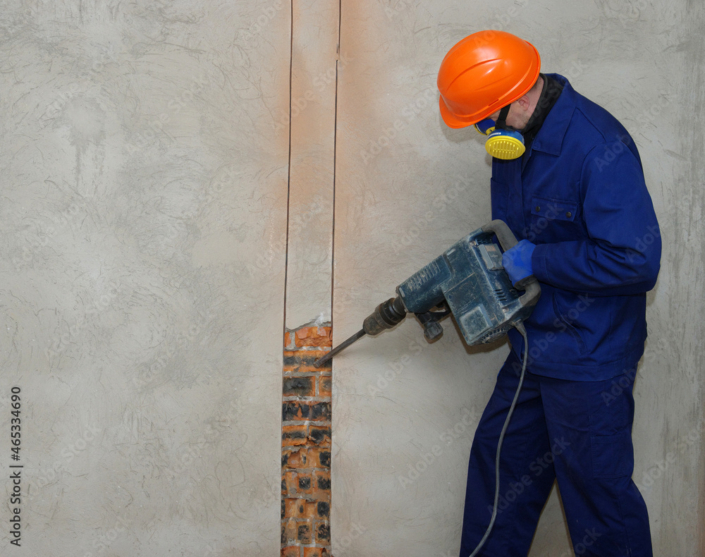 Worker with jackhammer