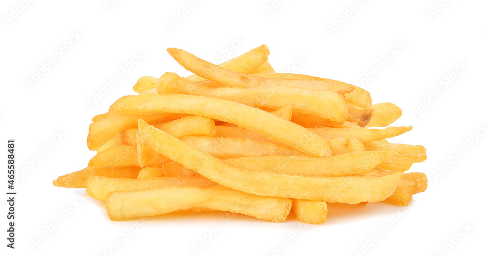 French fries isolated on white background.