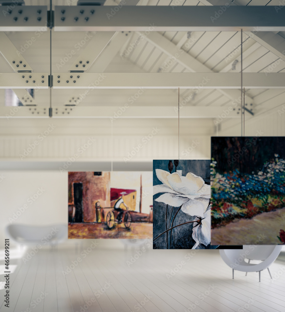  Painting Gallery Interior (detail) - 3D Visualization