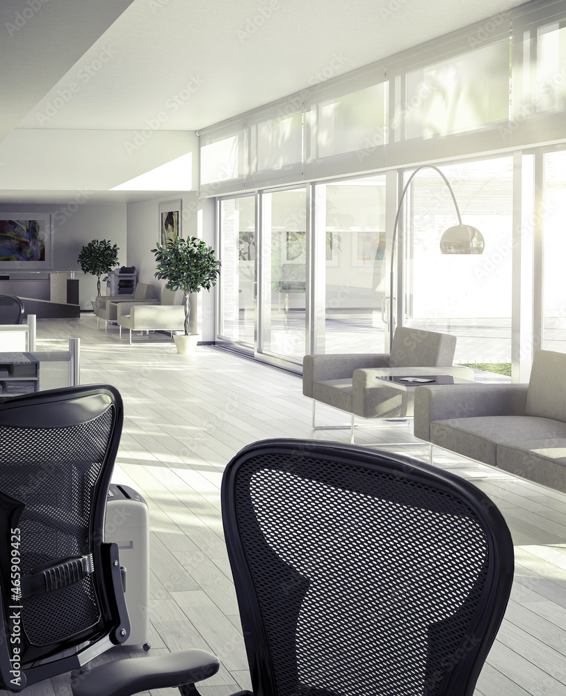 Modern Office Lounge Interior - 3D Visualization