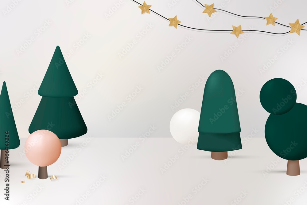 Cute 3D Christmas background, festive design