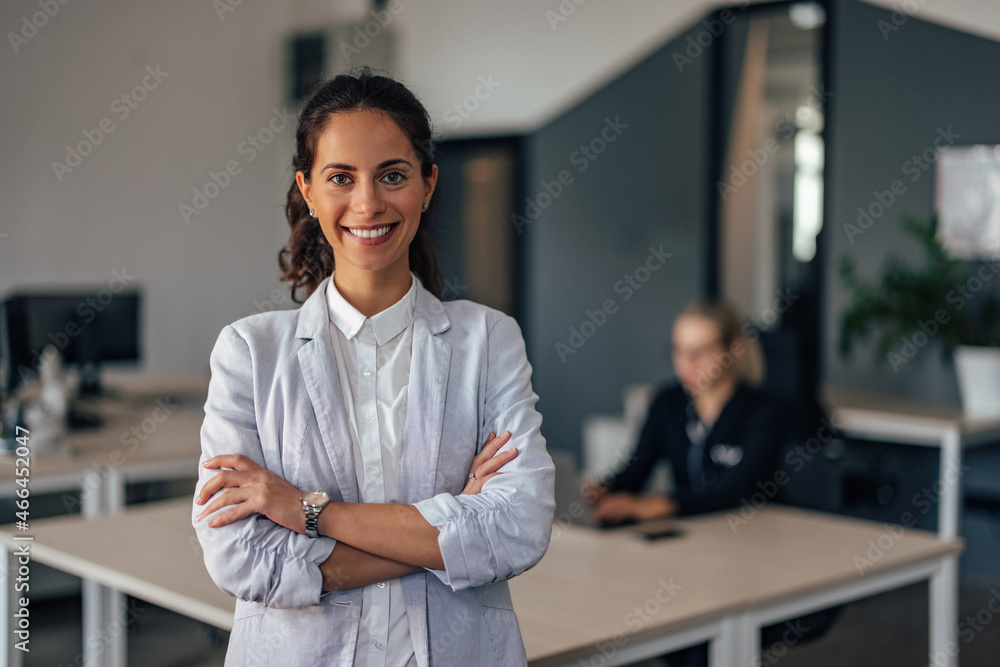 Picture of adult woman, making a happy face for the camera