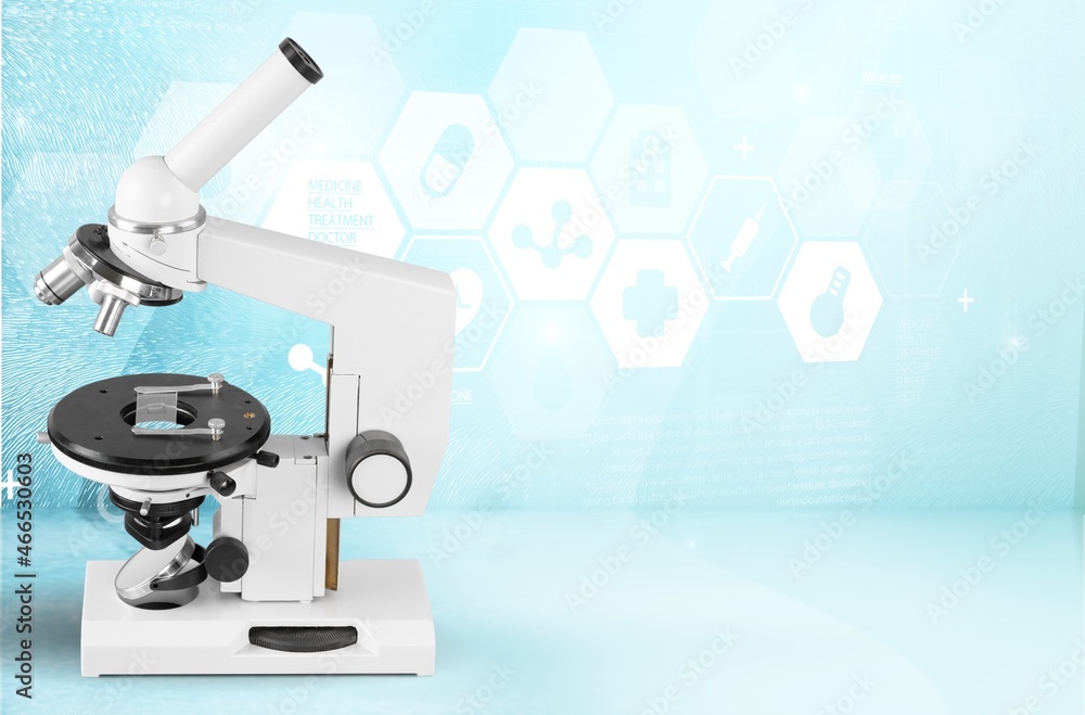 microscope on a background, science and technology concept