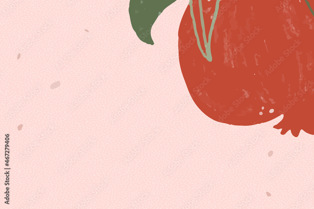 Pomegranate fruit on a light pink background design resource