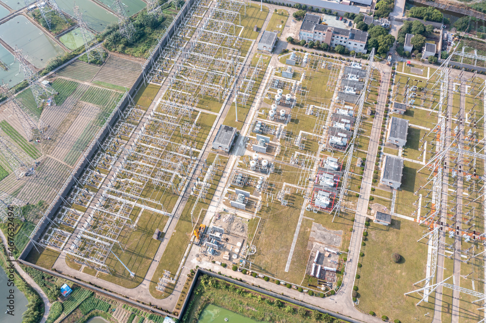 transformer substation in city