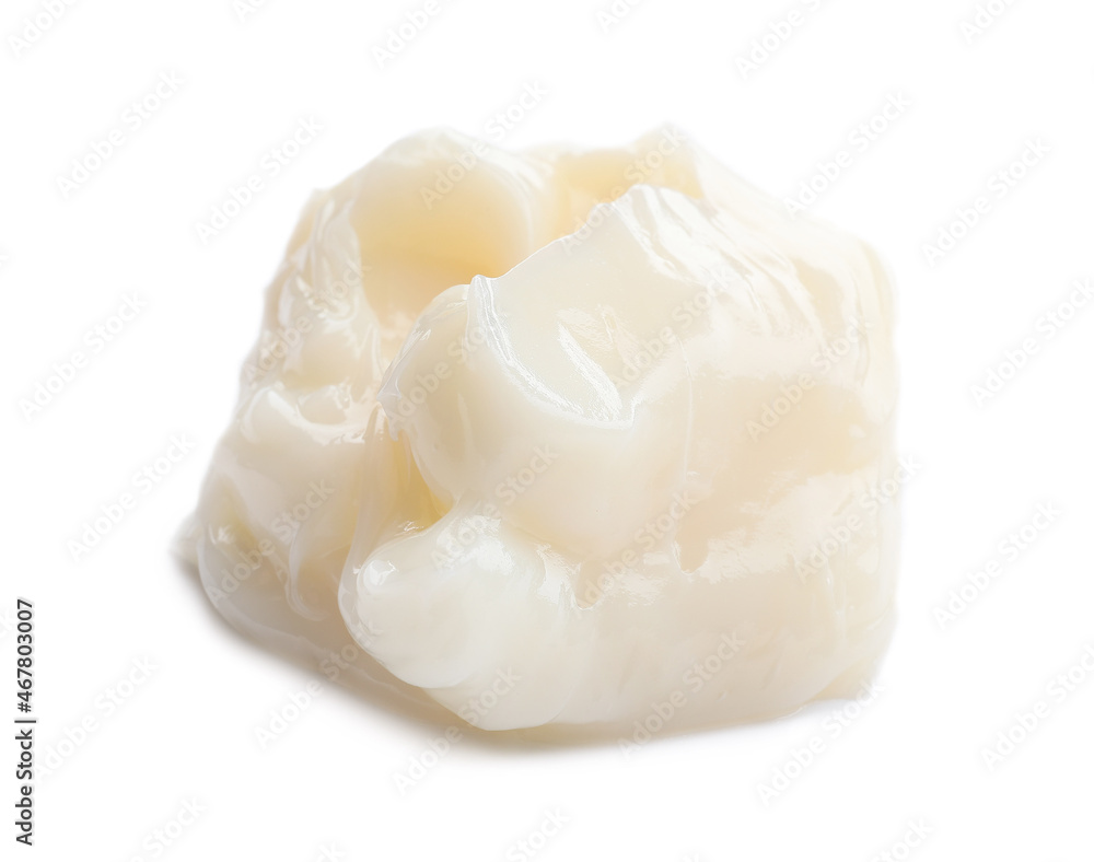 Fresh lard on white background