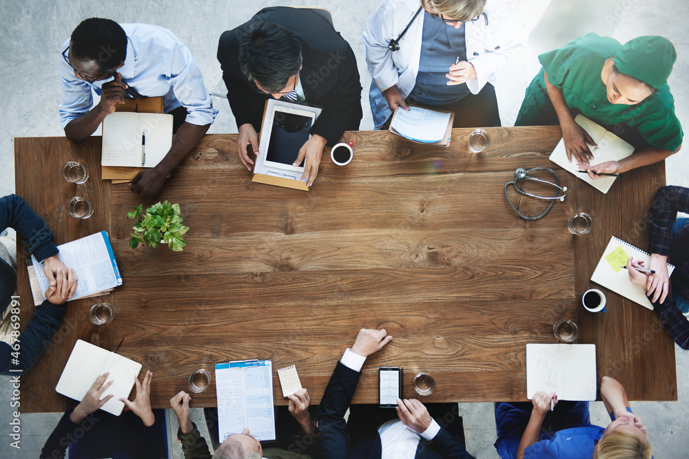 Group of medical people having a meeting