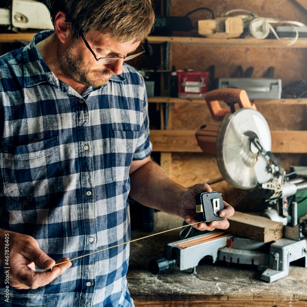 Artisan working with wood