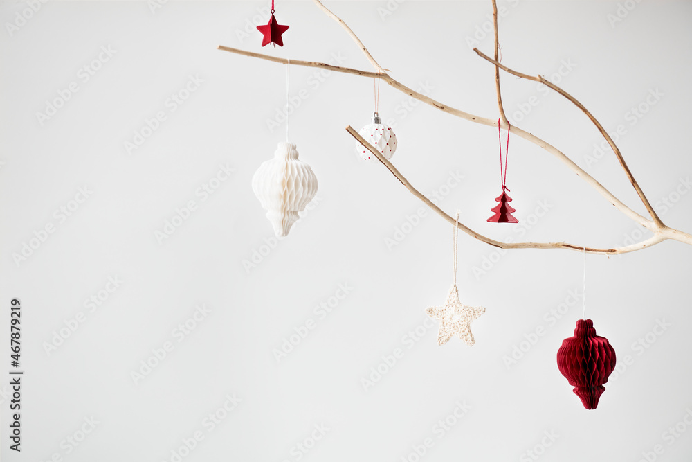 Festive Christmas decor on a white background