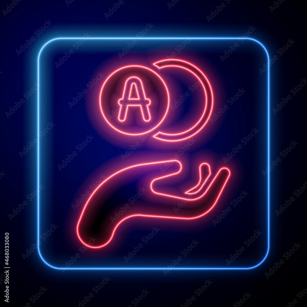 Glowing neon Atom icon isolated on black background. Symbol of science, education, nuclear physics, 