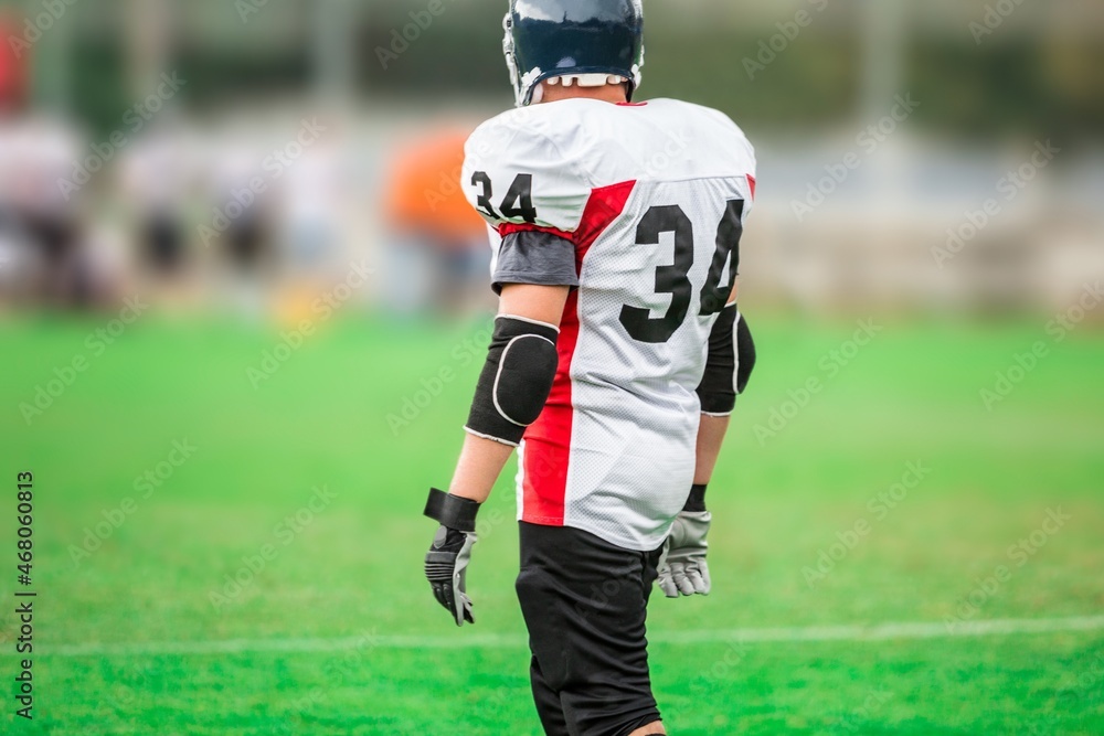 American Football Player Close-up