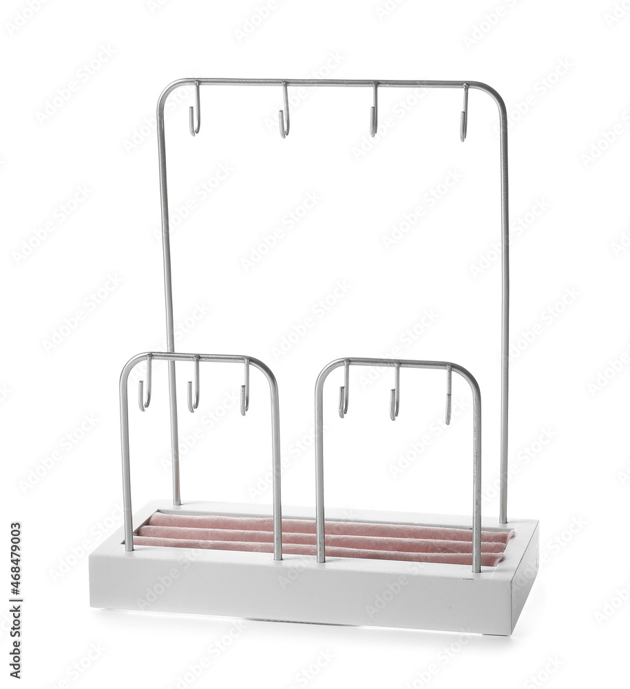 Empty jewelry stand on white background