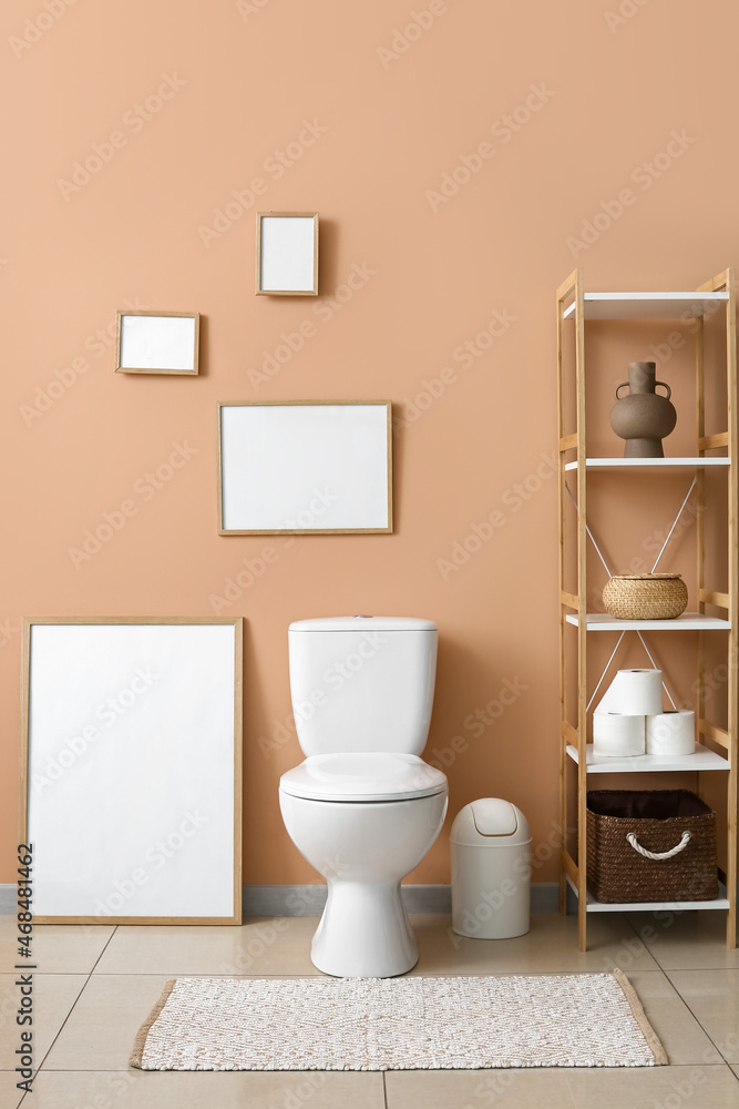 Interior of clean modern restroom