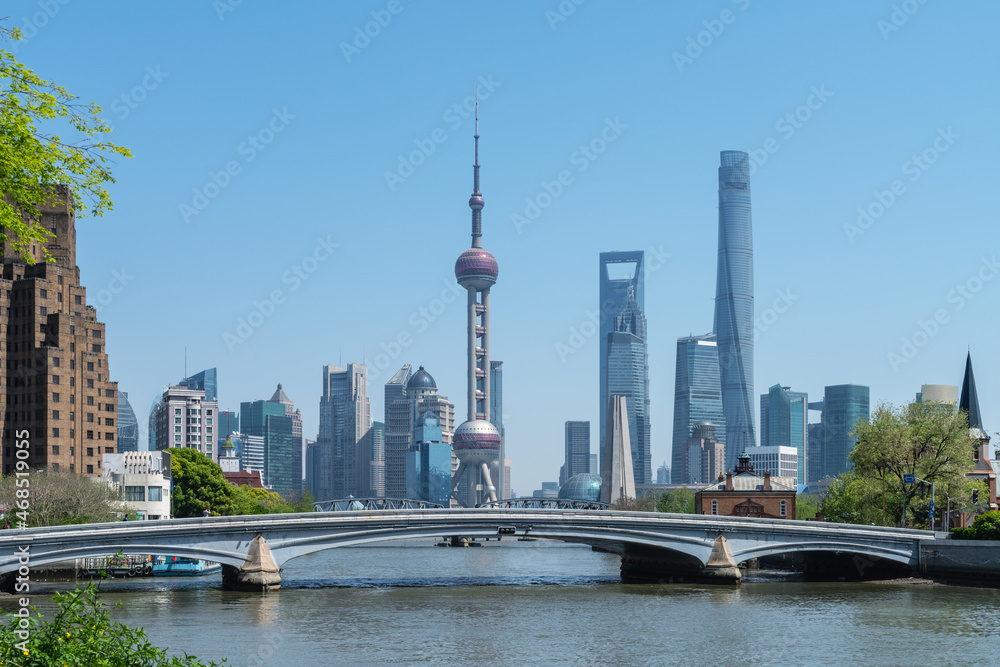 shanghai cityscape and suzhou river