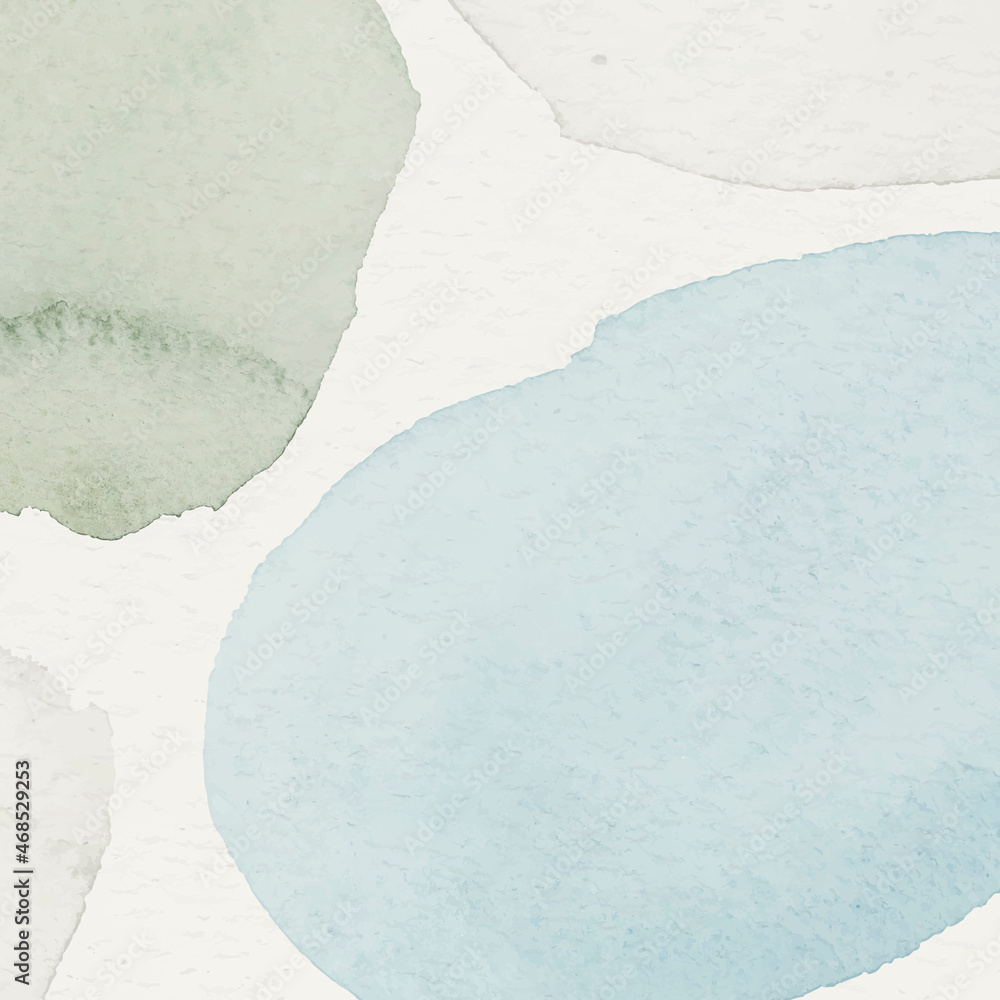 Blue and green watercolor patterned background template vector