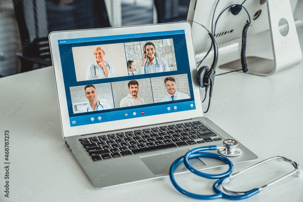 Telemedicine service online video call for doctor to actively chat with patient via remote healthcar