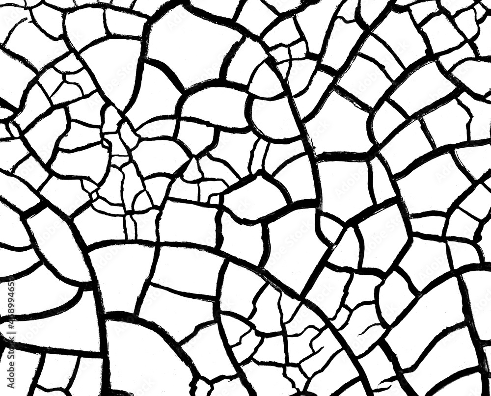 Cracked clay, natural texture black and white overlay