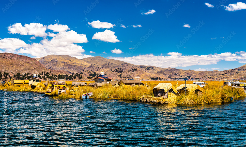 Uros Floating Islands on Lake Titicaca in the Peruvian Andes