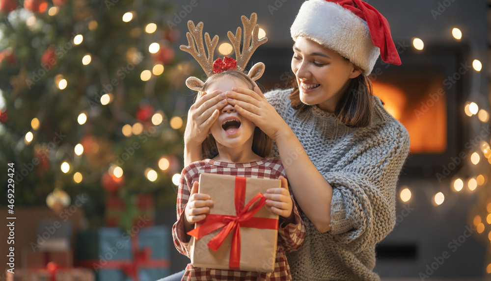 family celebrating Christmas