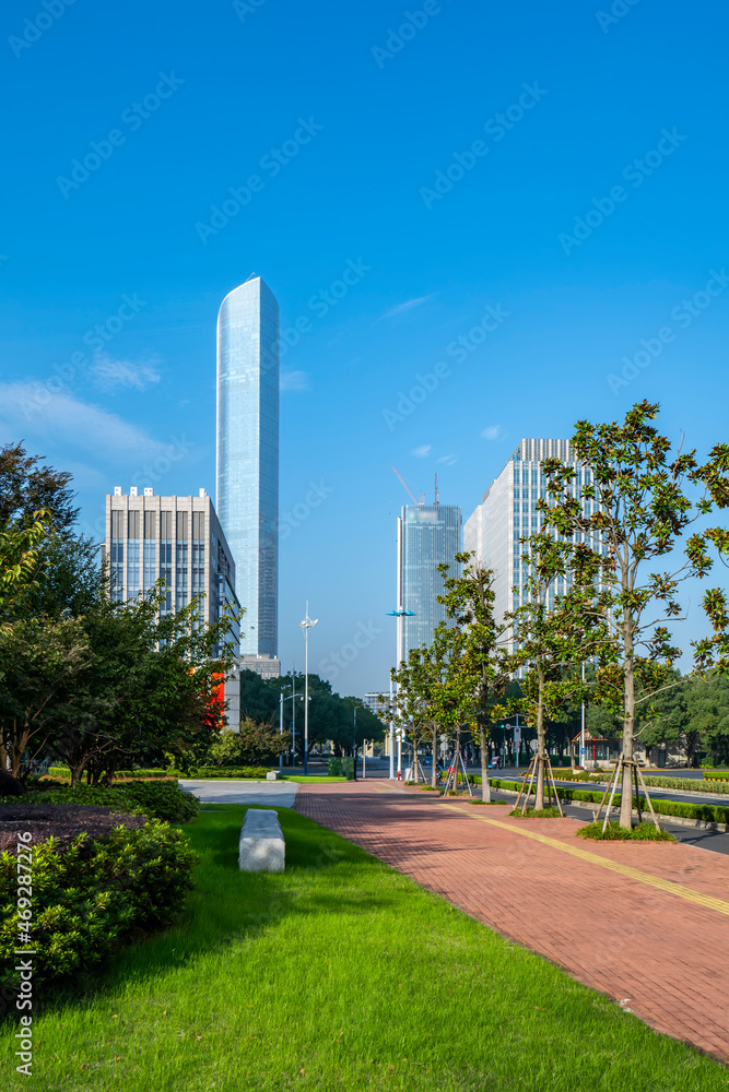 Street view of Suzhou financial district