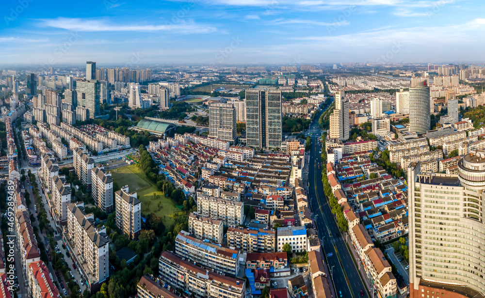 Aerial photography of Zhangjiagang city scenery