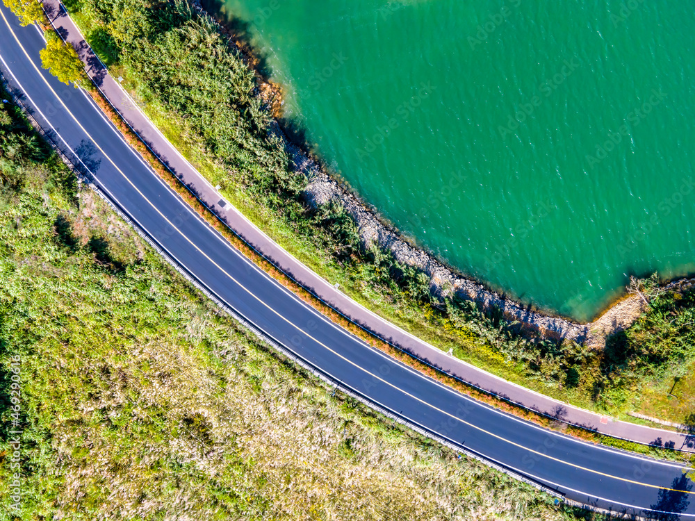 航拍户外森林道路