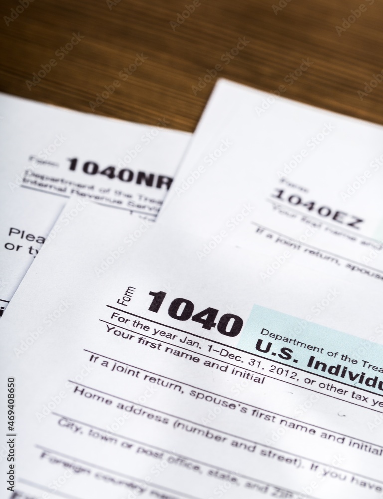 Tax form concept on the office desk