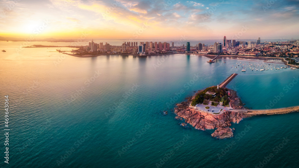 Aerial photography of Qingdao coastline