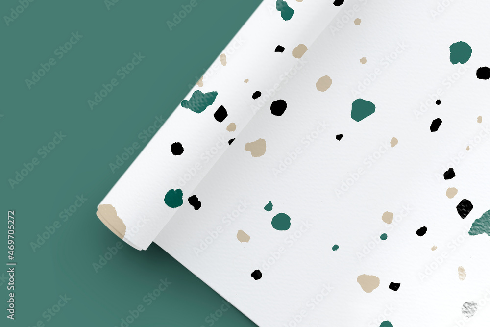 Terrazzo paper roll in minimal design