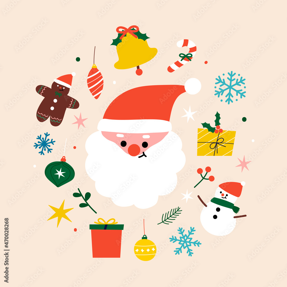 Festive Christmas social ads template vector