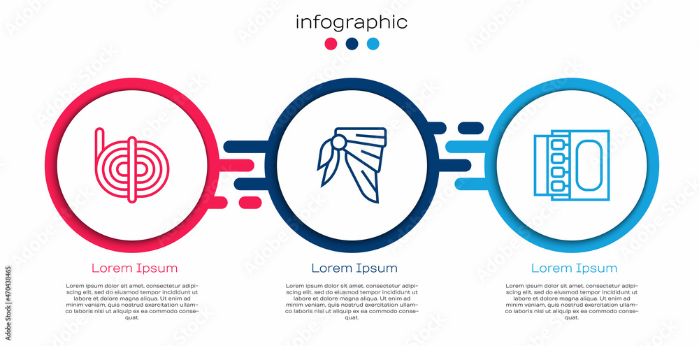 设置登山绳、Bandana或摩托车围巾和火柴盒火柴。商业信息图模板。V