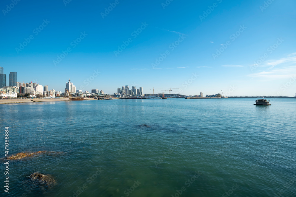 青岛城市海岸线风景街景