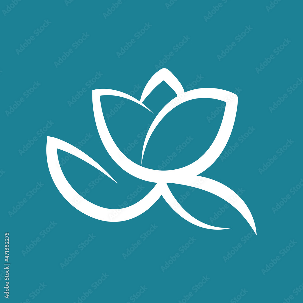 Spa logo design, vector floral style