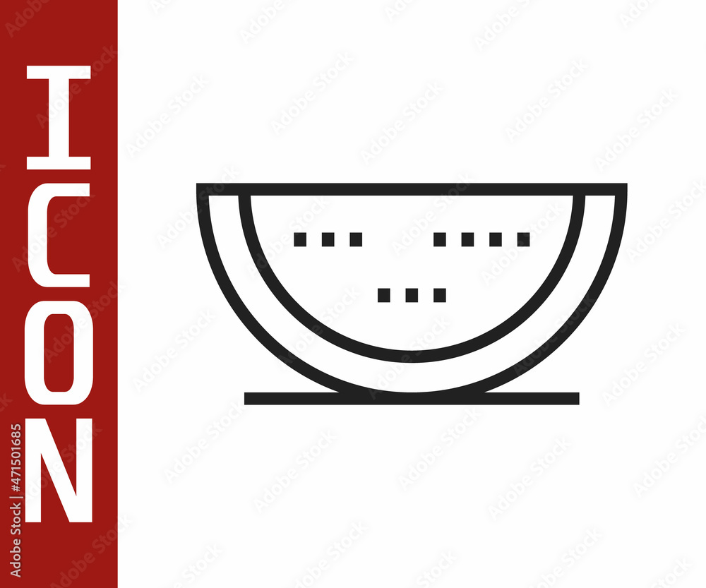 Black line Watermelon icon isolated on white background. Vector