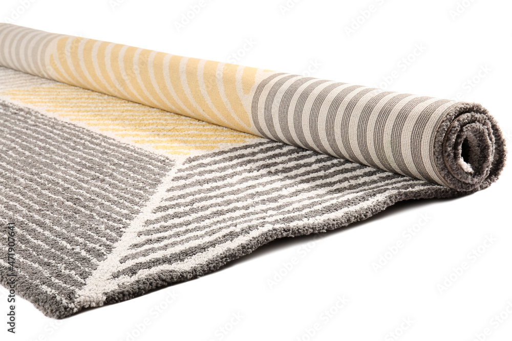 Modern carpet on white background