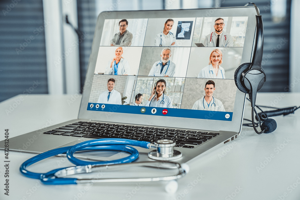 Telemedicine service online video call for doctor to actively chat with patient via remote healthcar