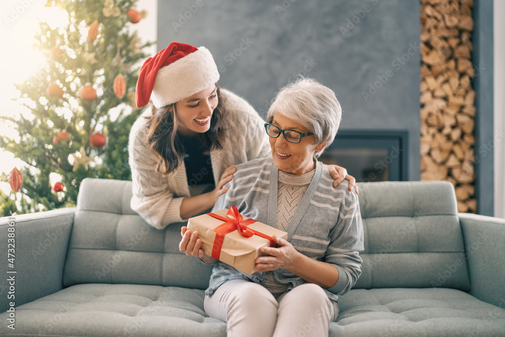 family celebrating Christmas