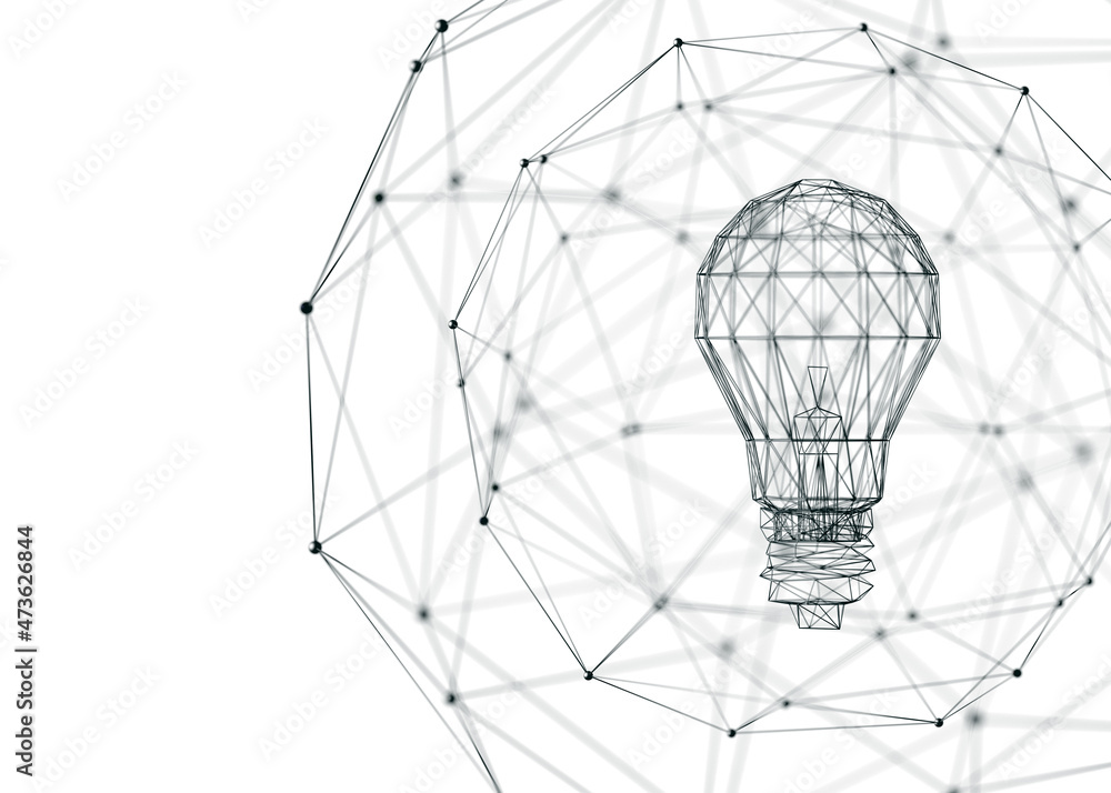 Bombilla y concepto de ideas y avances tecnológicos. Concepto de tecnología innovadora en ciencia y 