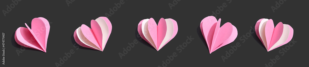 Valentines day or Appreciation theme with paper craft hearts