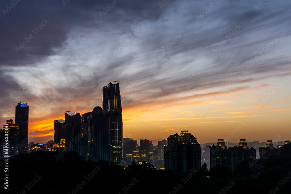 现代大都市天际线，中国重庆，