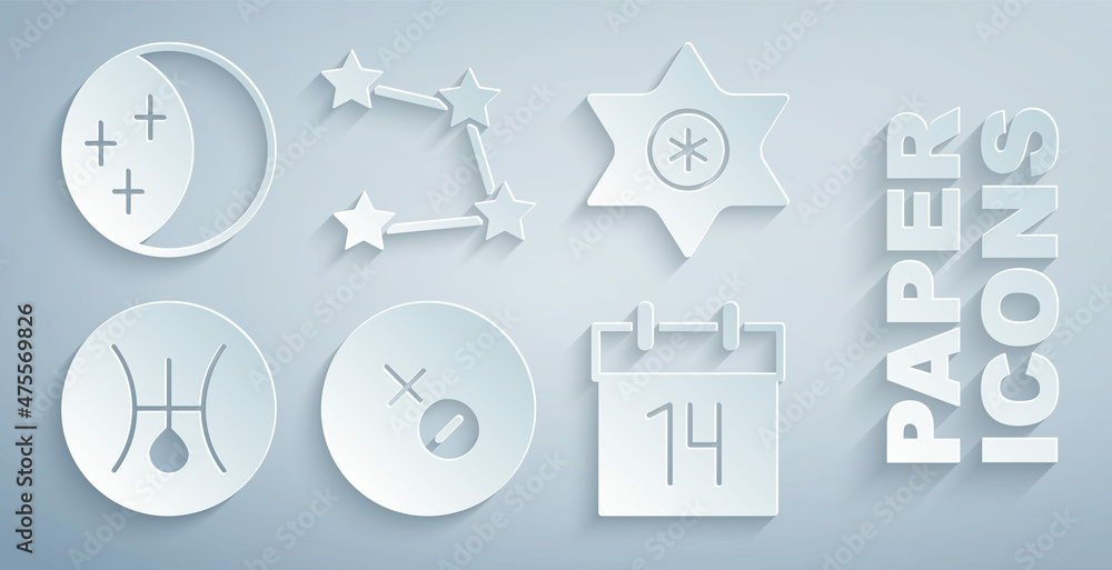 Set Venus symbol, Falling star, Symbol Uranus, Calendar, Star constellation zodiac and Eclipse of th