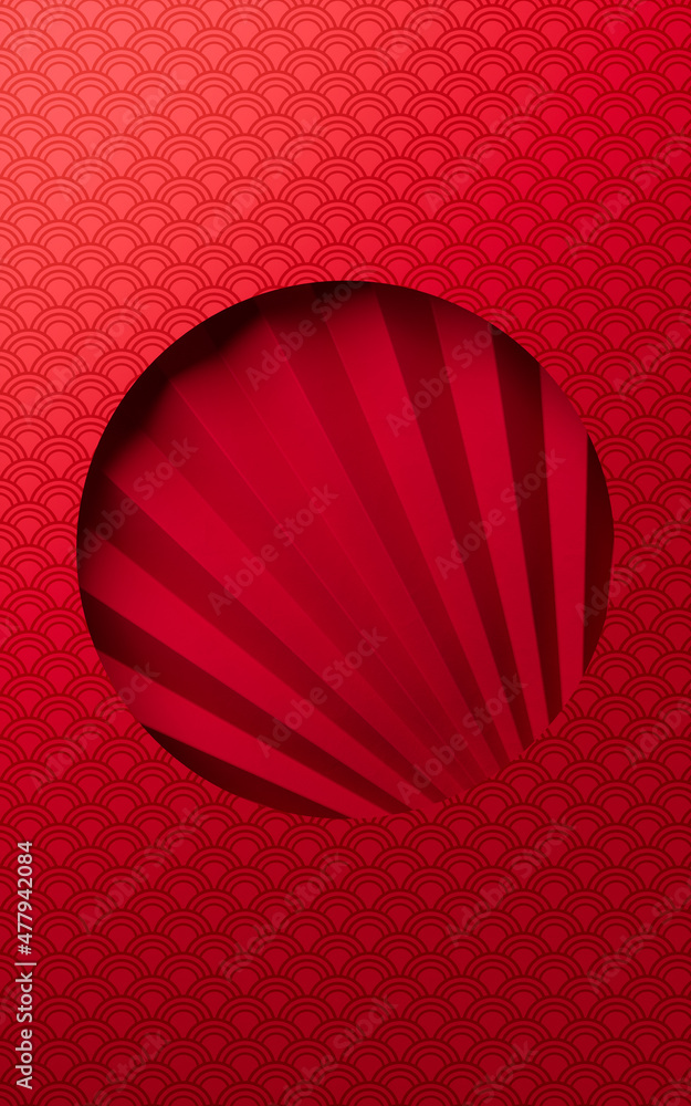 Red chinese style background, 3d rendering.