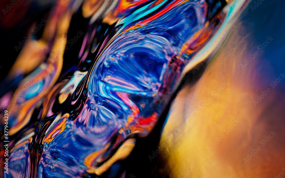 Abstract flowing liquid, 3d rendering.