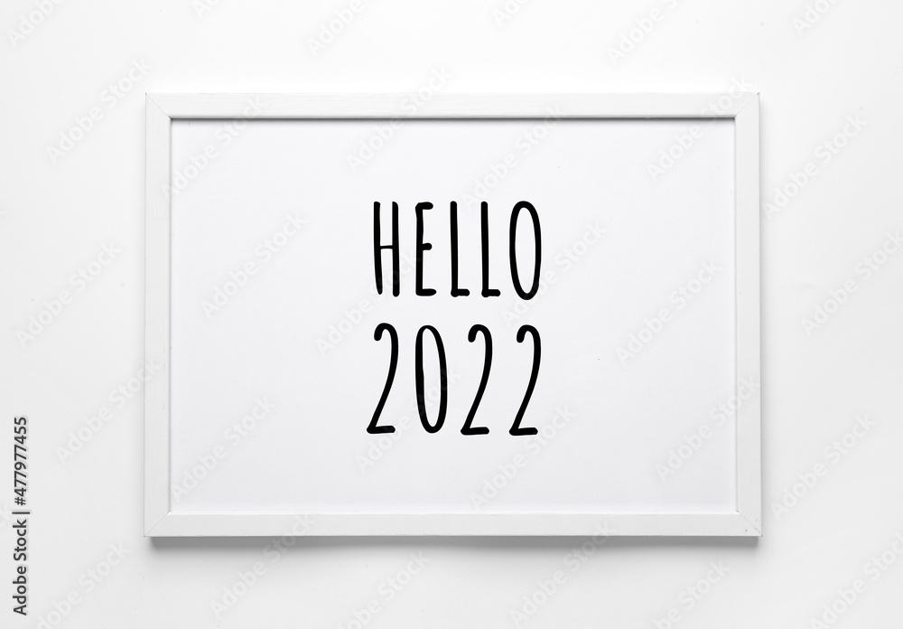 白底HELLO 2022文字相框